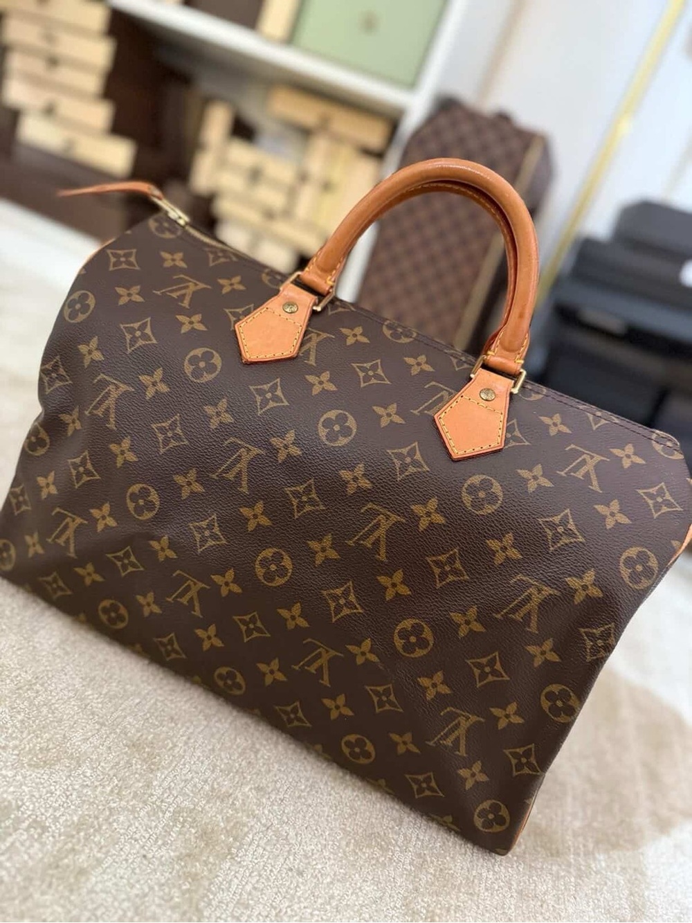 Louis Vuitton Monogram Duffel Bag in Brown and Tan